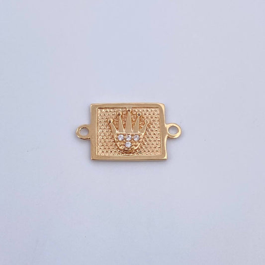 Herraje Corona RX 1.15gr / 1.7cm / Circones Blancos Oro Amarillo 18K &