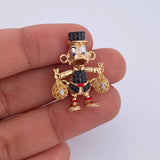 Herraje Pato Bolsas Dinero 5.45gr / 2.6cm / Circones Azules Negros Amarillos Tres Oros 18K &