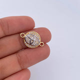 Herraje Emblema TY 2gr / 2cm / Circones Blancos Dos Oros Amarillo Blanco 18K &