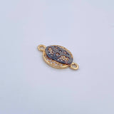 Herraje Emblema TY 2.2gr / 2cm / Circones Blancos Dos Oros Negro Amarillo 18K &