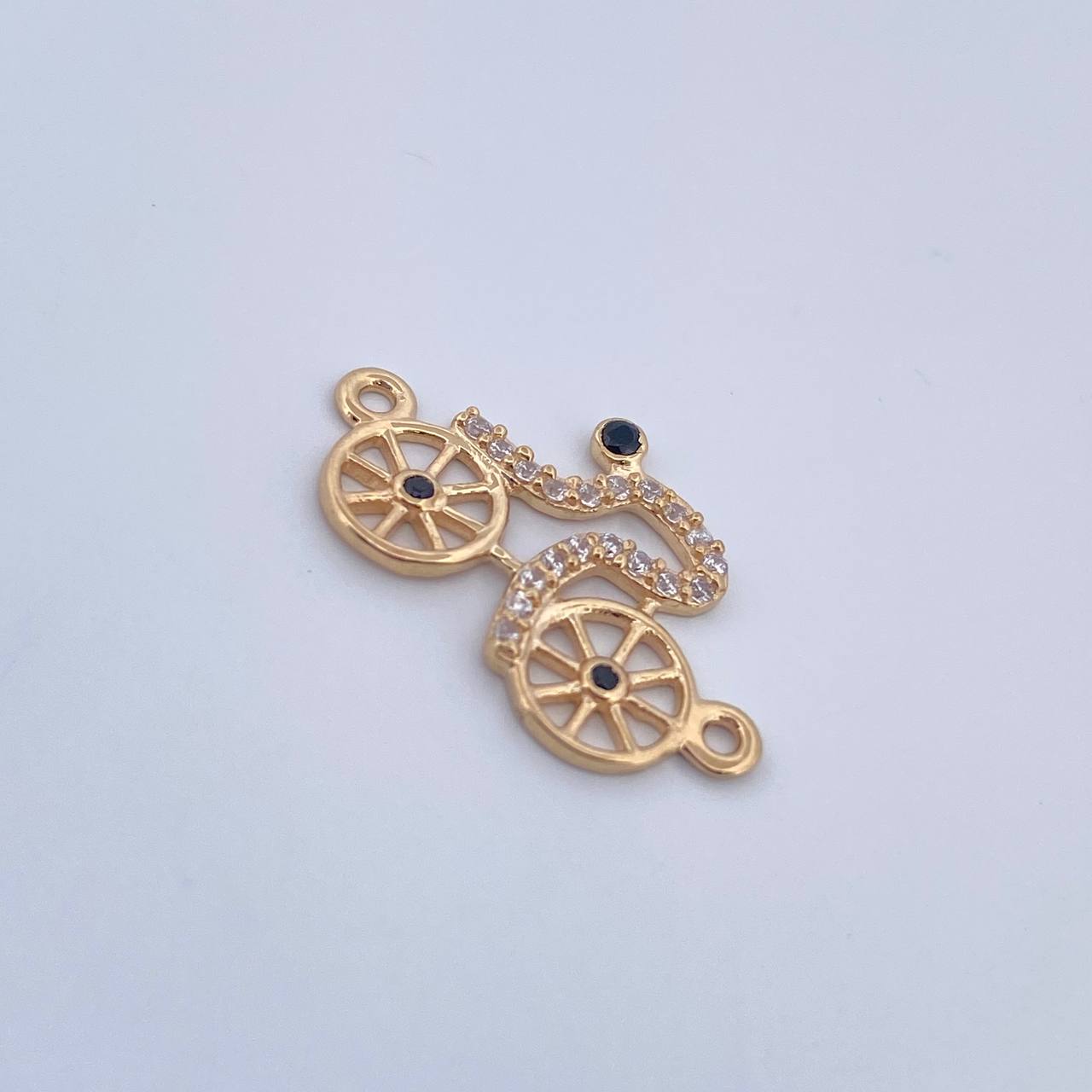 Herraje Bicicleta 0.95gr / 2cm / Circones Negros Blancos Oro Amarillo 18K &
