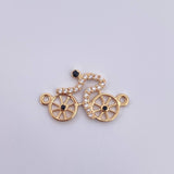 Herraje Bicicleta 0.95gr / 2cm / Circones Negros Blancos Oro Amarillo 18K &