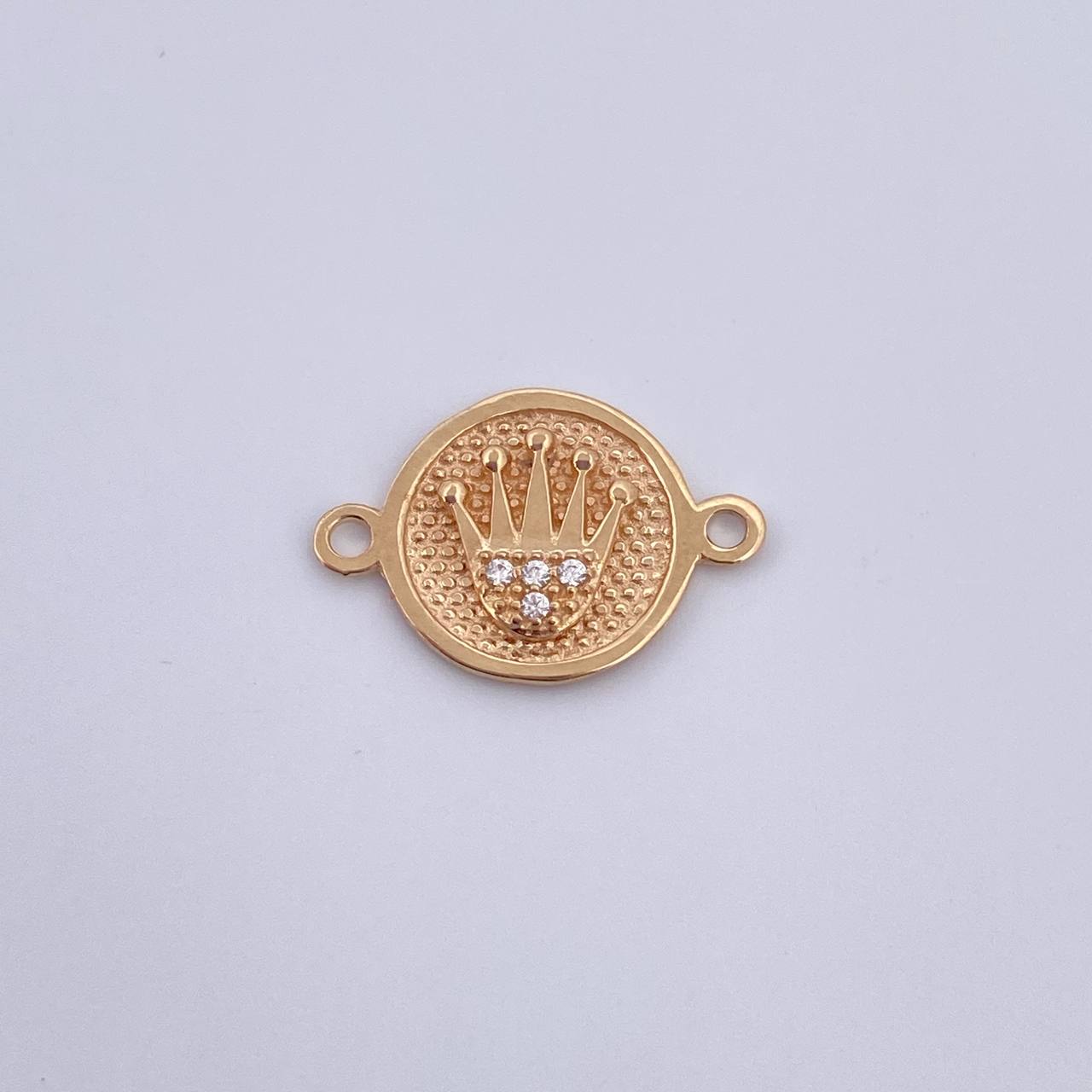 Herraje Corona RX 0.9gr / 1.5cm / Circones Blancos Oro Amarillo 18K &