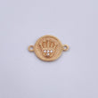 Herraje Corona RX 0.9gr / 1.5cm / Circones Blancos Oro Amarillo 18K &