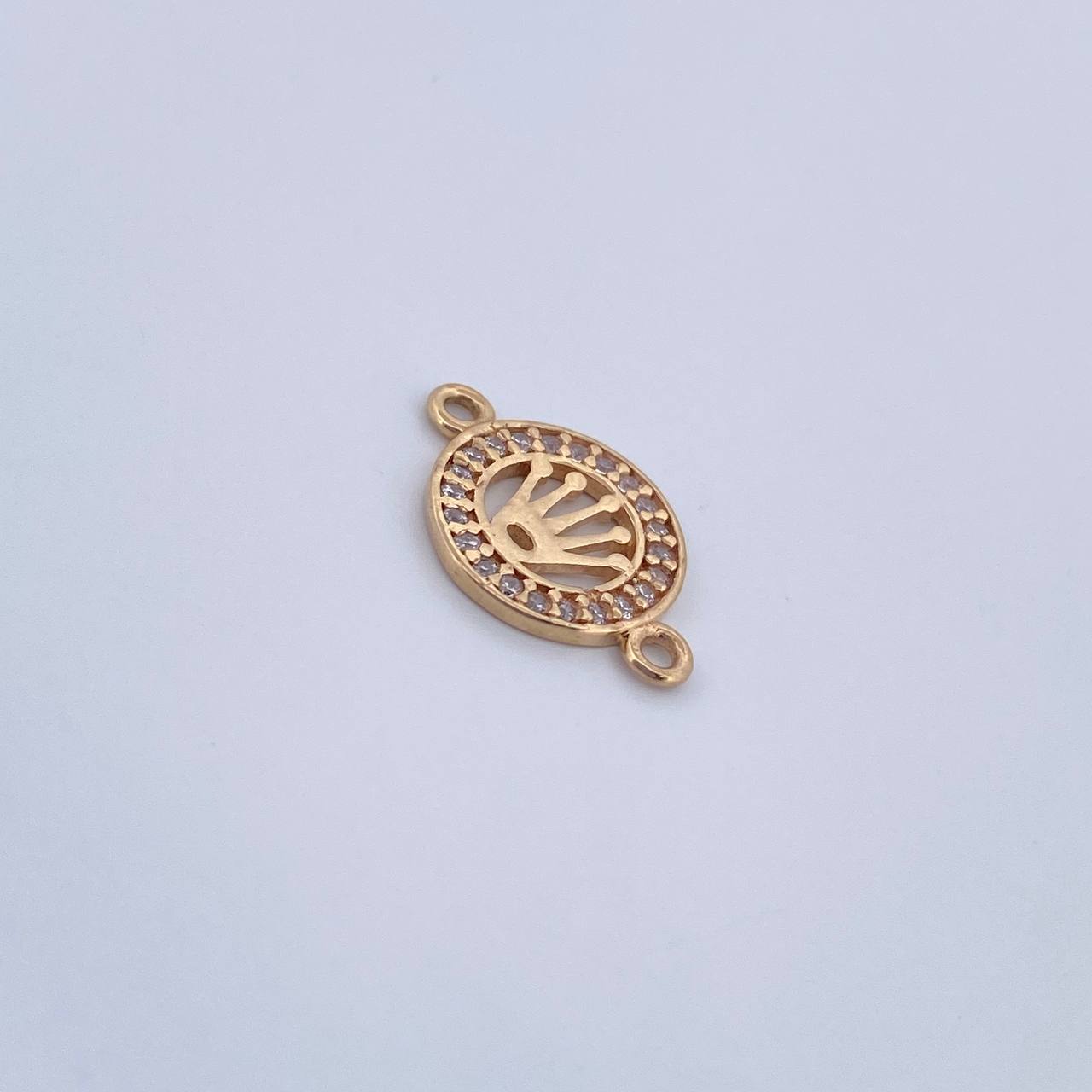 Herraje Corona RX 0.8gr / 1.5cm / Circones Blancos Oro Amarillo 18K &