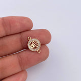 Herraje Corona RX 0.8gr / 1.5cm / Circones Blancos Oro Amarillo 18K &