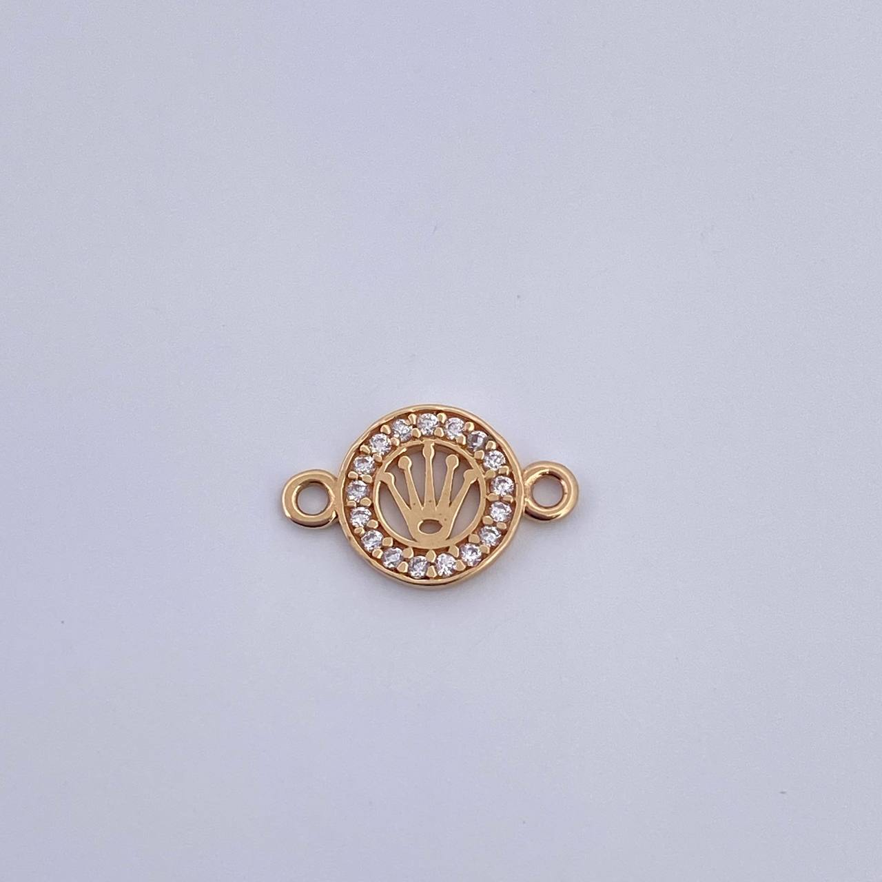 Herraje Corona RX 0.5gr / 1.3cm / Circones Blancos Oro Amarillo 18K &