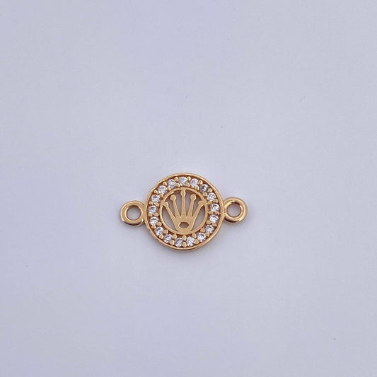 Herraje Corona RX 0.55gr / 1.3cm / Circones Blancos Oro Amarillo 18K &
