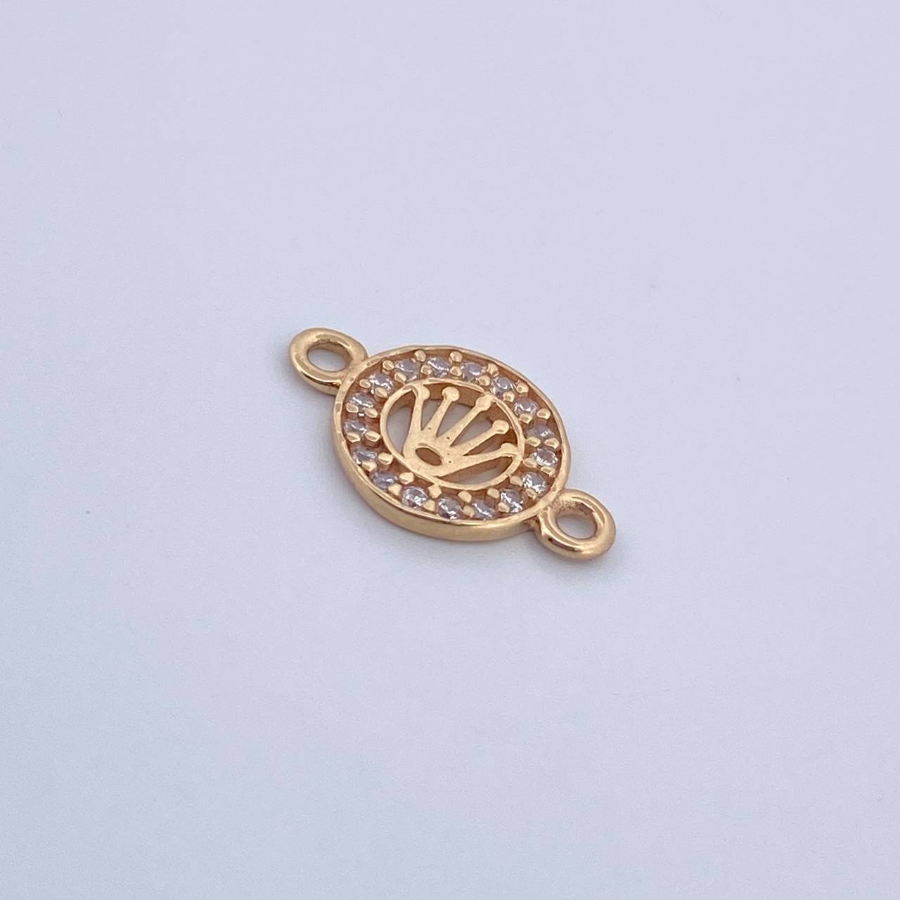 Herraje Corona RX 0.5gr / 1.3cm / Circones Blancos Oro Amarillo 18K &