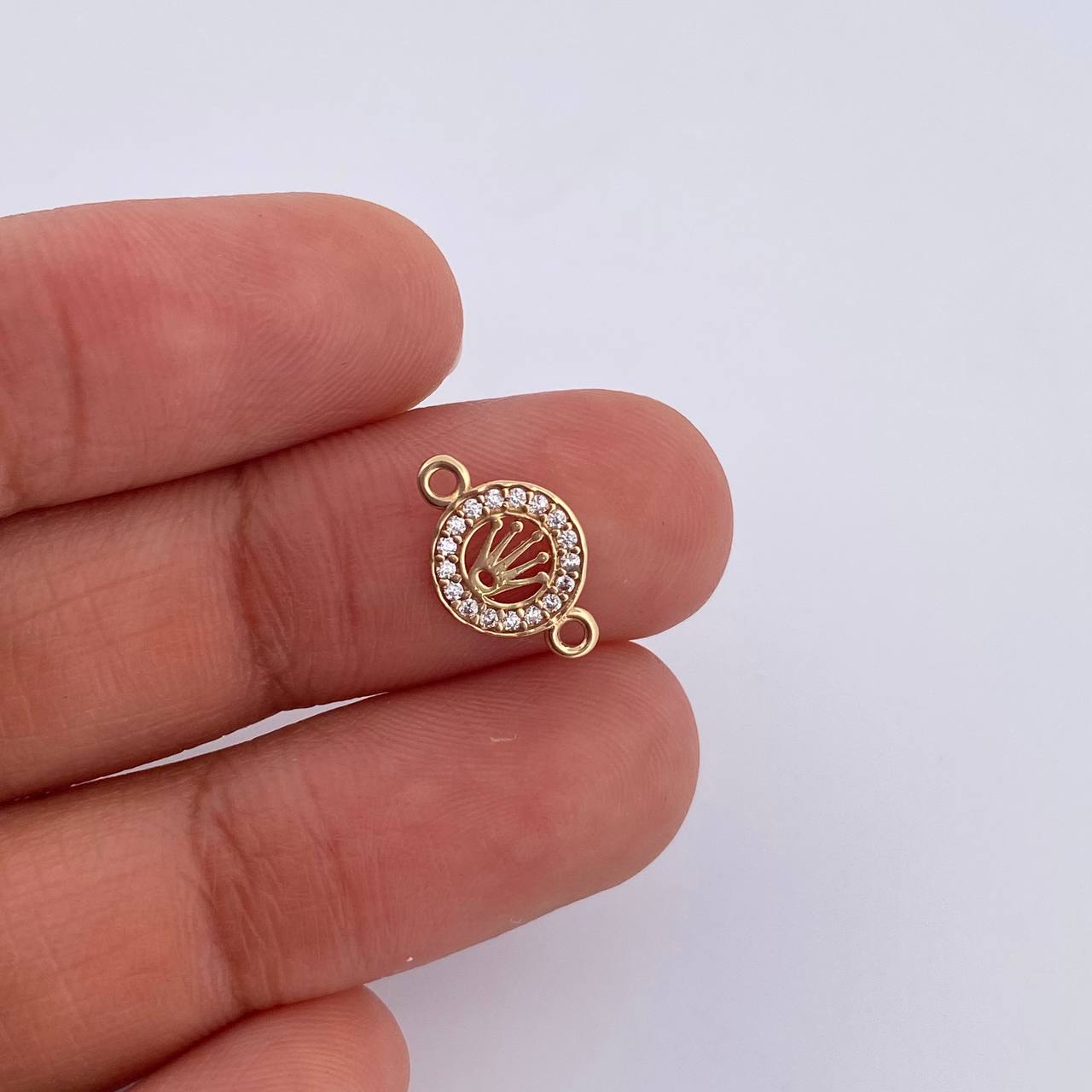 Herraje Corona RX 0.5gr / 1.3cm / Circones Blancos Oro Amarillo 18K &