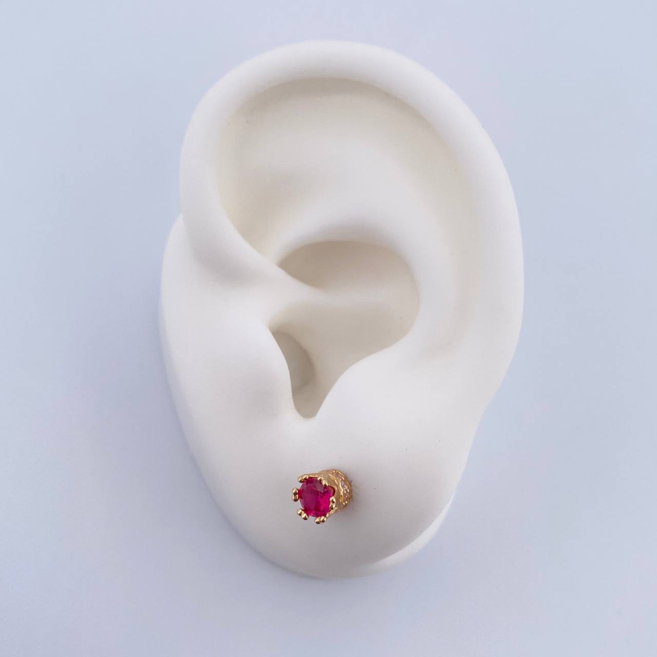 Topos Halo 1.55gr / Circones Fucsias Blancos Oro Amarillo 18K &