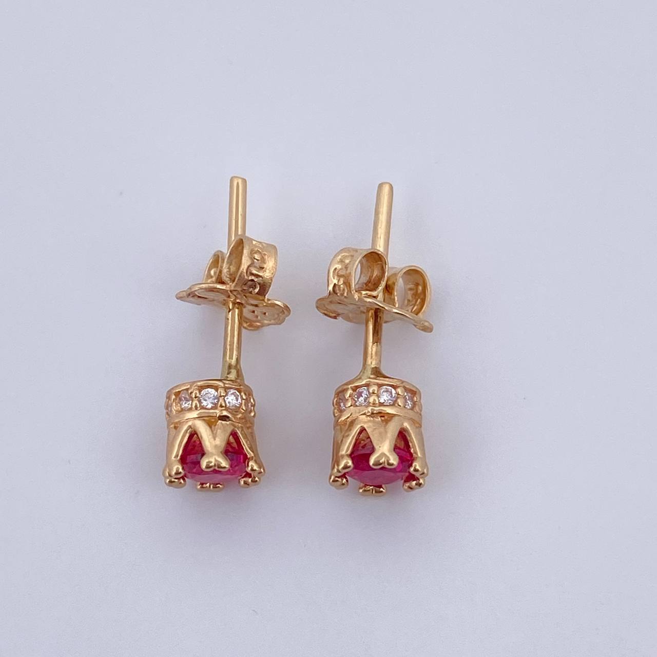 Topos Halo 1.55gr / Circones Fucsias Blancos Oro Amarillo 18K &