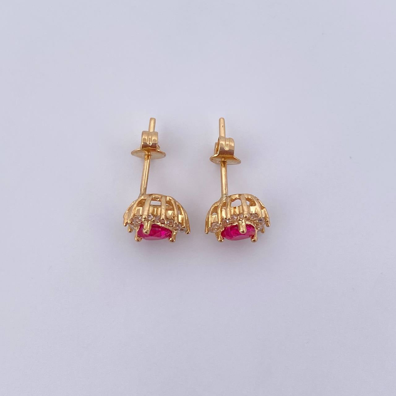 Topos Halo 1.95gr / Circones Fucsias Blancos Oro Amarillo 18K &