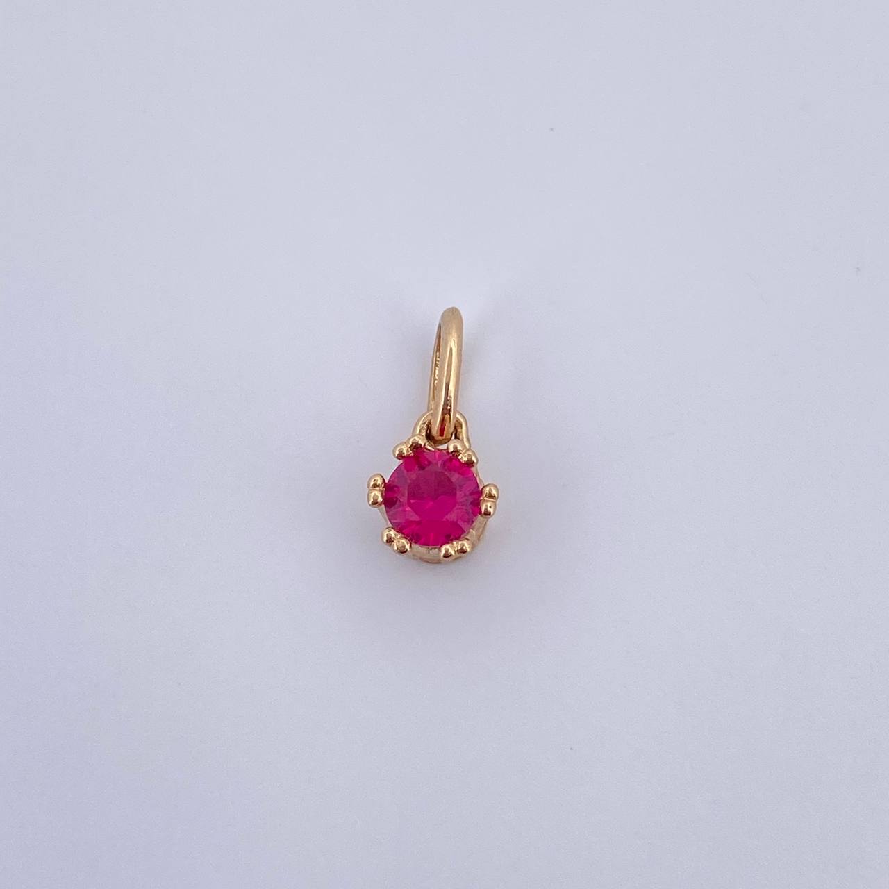 Dije Halo 0.65gr / Circones Fucsias Blancos Oro Amarillo 18K &