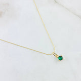 Set Cadena y Dije Aguja Trenzada + Piedra 1.25gr / 45cm / Oro Amarillo 18K (Oferta) ©