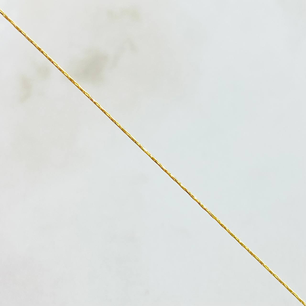 Set Cadena y Dije Aguja Trenzada + Angel 1.15gr / 45cm / Oro Amarillo 18K (Oferta) *