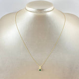 Set Cadena y Dije Aguja Trenzada + Piedra 1.25gr / 45cm / Oro Amarillo 18K (Oferta) ©