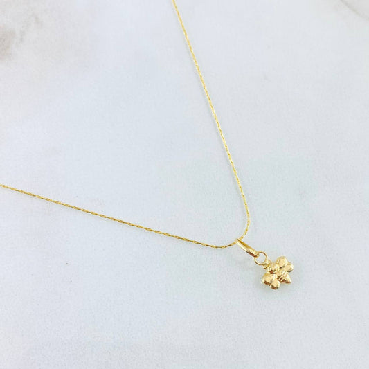 Set Cadena y Dije Aguja Trenzada + Abeja 1.1gr / 45cm / Oro Amarillo 18K (Oferta) *