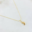 Set Cadena y Dije Aguja Trenzada + Luna 1.15gr / 45cm / Oro Amarillo 18K (Oferta) ©