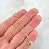 Set Cadena y Dije Aguja Trenzada + Tortuga 1.15gr / 45cm / Oro Amarillo 18K (Oferta) *