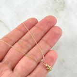 Set Cadena y Dije Aguja Trenzada + Angel 1.15gr / 45cm / Oro Amarillo 18K (Oferta) *