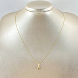 Set Cadena y Dije Aguja Trenzada + Angel 1.15gr / 45cm / Oro Amarillo 18K (Oferta) *