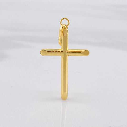 Dije Cruz Puntas Planas 0.8g / 3.4cm Oro Amarillo 18K