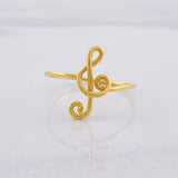 Anillo Nota Musical 1.1gr / T7 / Oro Amarillo 18K