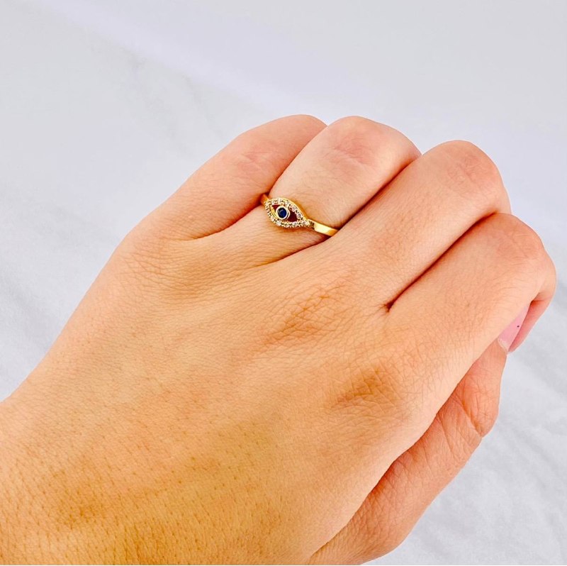Anillo Ojo Turco 1.65gr / T5 3/4 / Oro Amarillo 18K