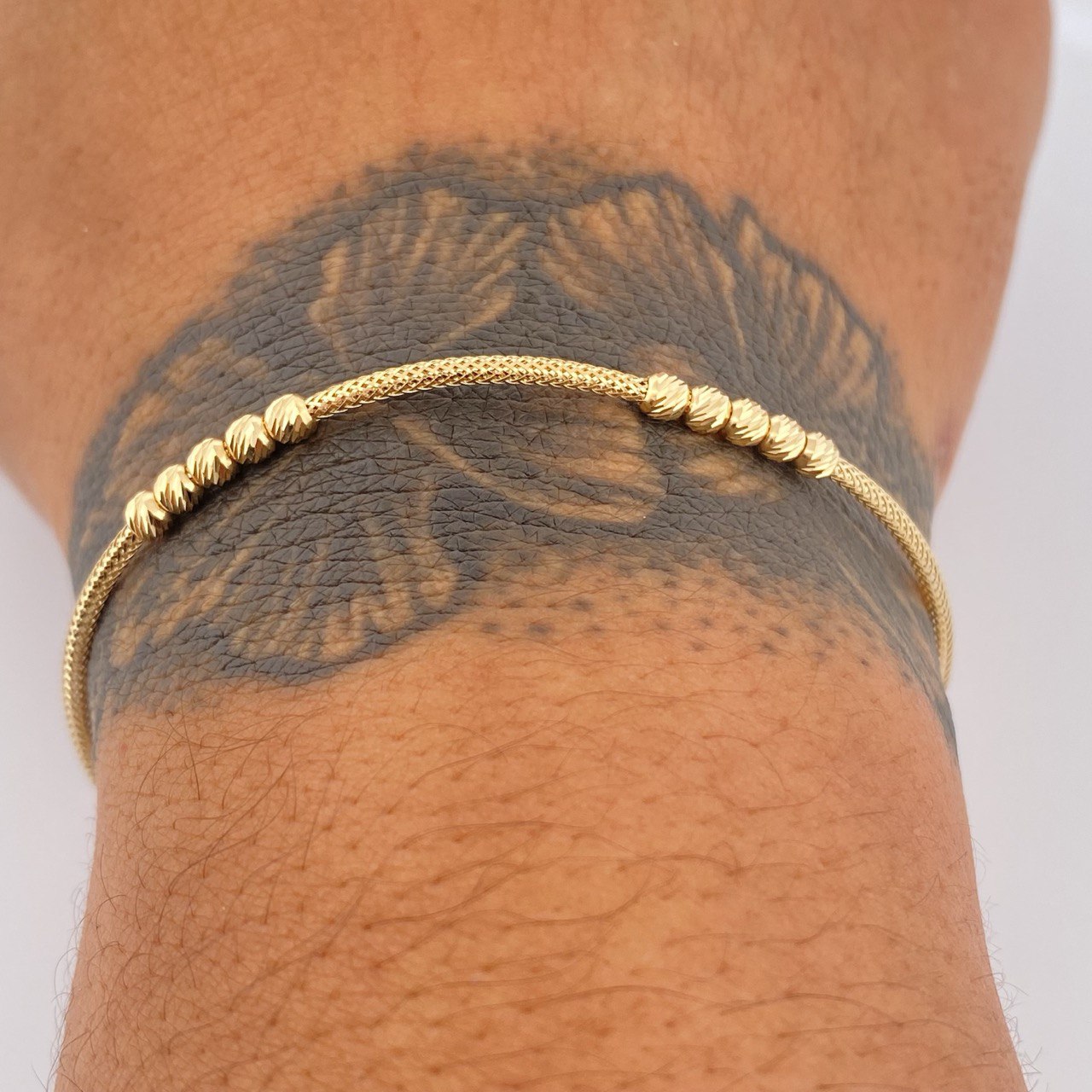 Pulso Flex Cruz 2.05gr / 19cm-21cm / +4 Oro 18K $