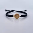 Pulsera Negra Herraje Letra B 0.55gr / Troquelada Oro Amarillo 18K &