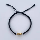 Pulsera Negra Herraje Letra B 0.55gr / Troquelada Oro Amarillo 18K &