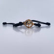 Pulsera Negra Herraje Estrella Cardinal 1.7gr / Circones Blanco Azul Oro Amarillo 18K &