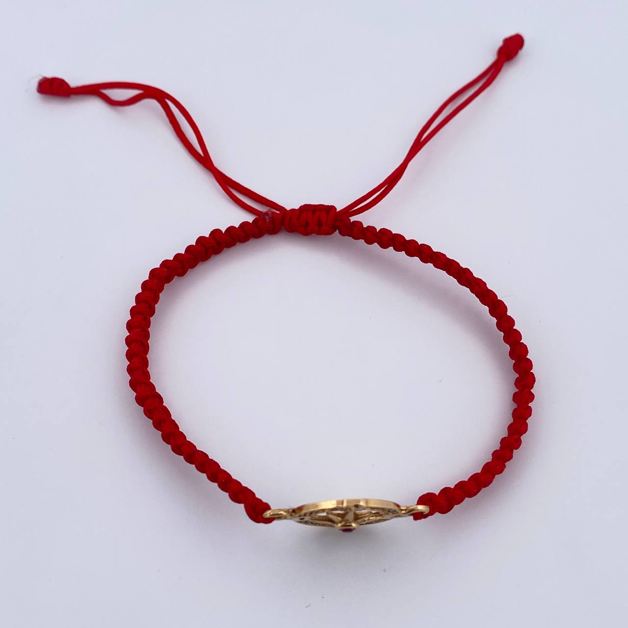 Pulsera Roja Herraje Estrella Cardinal 1.65gr / Circones Negros Fucsia Oro Amarillo 18K &