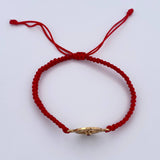 Pulsera Roja Herraje Estrella Cardinal 1.65gr / Circones Negros Fucsia Oro Amarillo 18K &