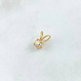 Dije Piedra Regalo 0.75gr / 1cm / Circon Tornasol Oro Amarillo 18K