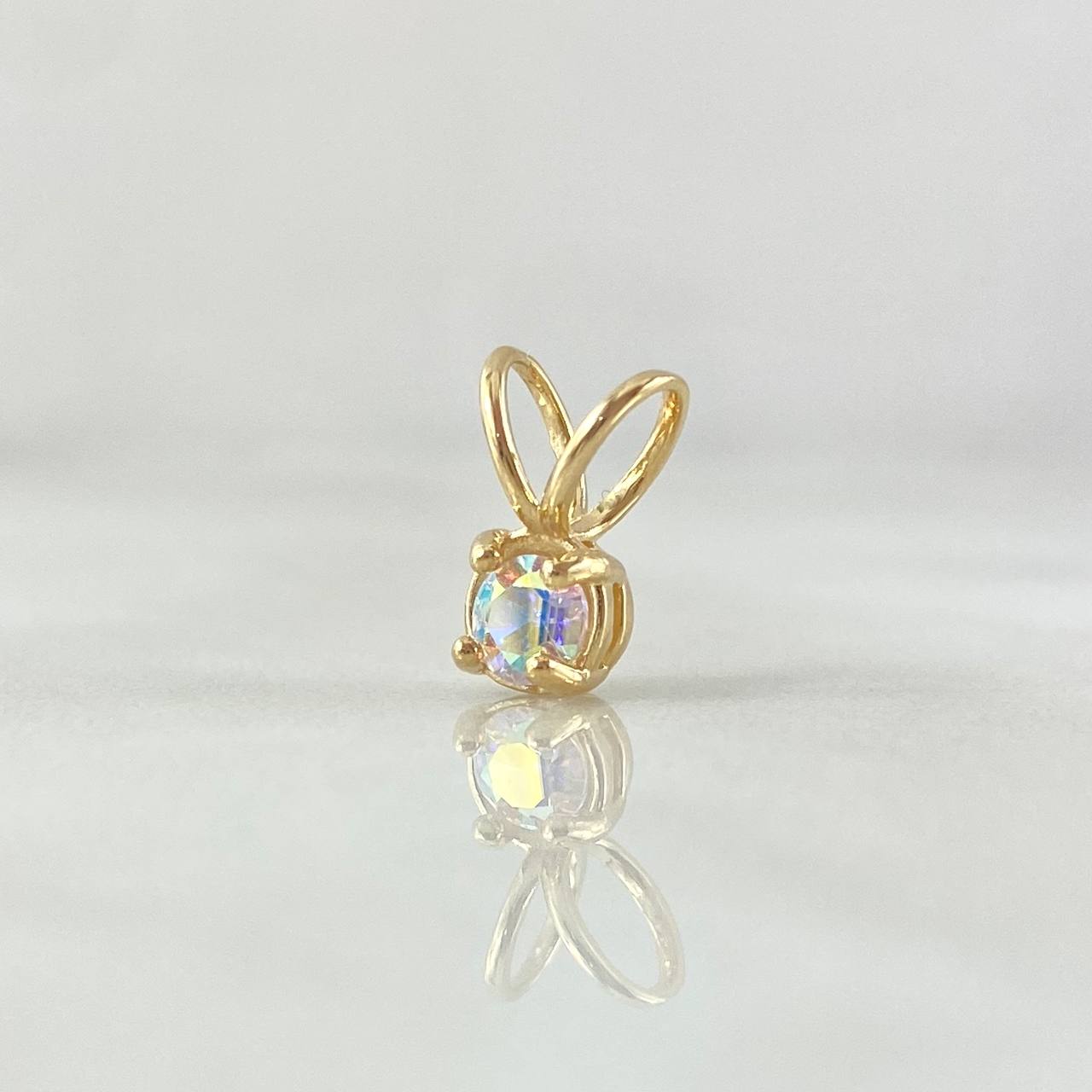 Dije Piedra Regalo 0.75gr / 1cm / Circon Tornasol Oro Amarillo 18K ©