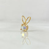Dije Piedra Regalo 0.75gr / 1cm / Circon Tornasol Oro Amarillo 18K ©