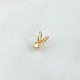 Dije Piedra Regalo 0.4gr / 1cm / Circon Tornasol Oro Amarillo 18K ©