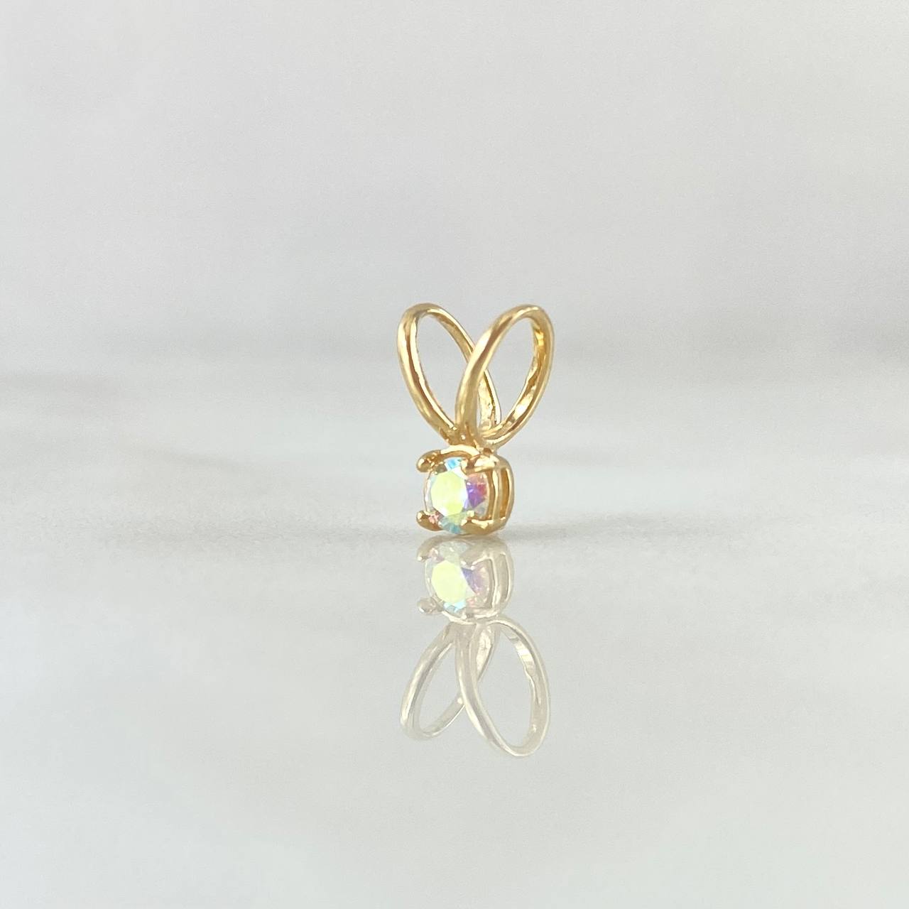 Dije Piedra Regalo 0.4gr / 1cm / Circon Tornasol Oro Amarillo 18K