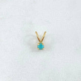 Dije Piedra Regalo 0.35gr / 1cm / Circon Azul Turquesa Oro Amarillo 18K ©