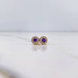 Topos Circulo Halo 1.3gr / Circones Morados Blancos Oro Amarillo 18K $