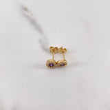 Topos Circulo Halo 1.3gr / Circones Morados Blancos Oro Amarillo 18K $