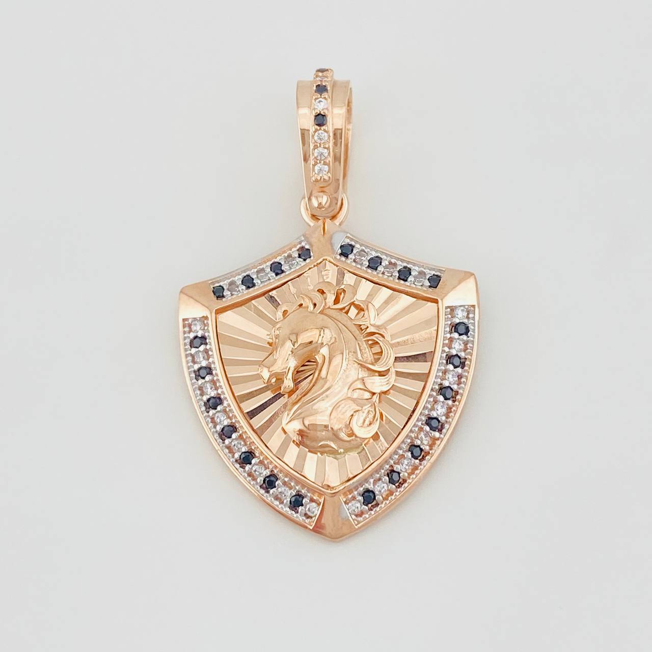 Dije Caballo 6.15g / 3.5cm Dos Oros Blanco Rosa 18K