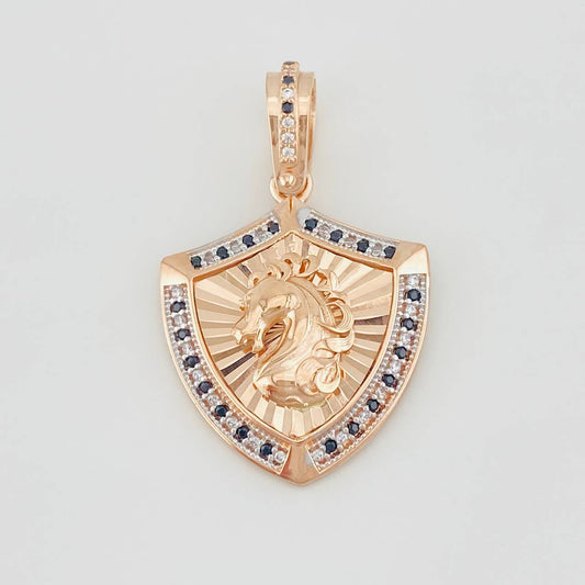 Dije Caballo 6.15g / 3.5cm Dos Oros Blanco Rosa 18K