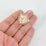Dije Caballo 6.15g / 3.5cm Dos Oros Blanco Rosa 18K