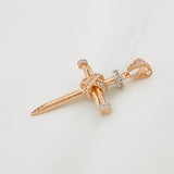 Dije Cruz Clavo 3.3g / 3.7cm Dos Oros Blanco Rosa 18K