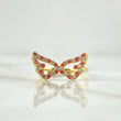 Anillos Alas 3.1gr / T7 1/2 Circones Blancos Naranjas Oro Amarillo*