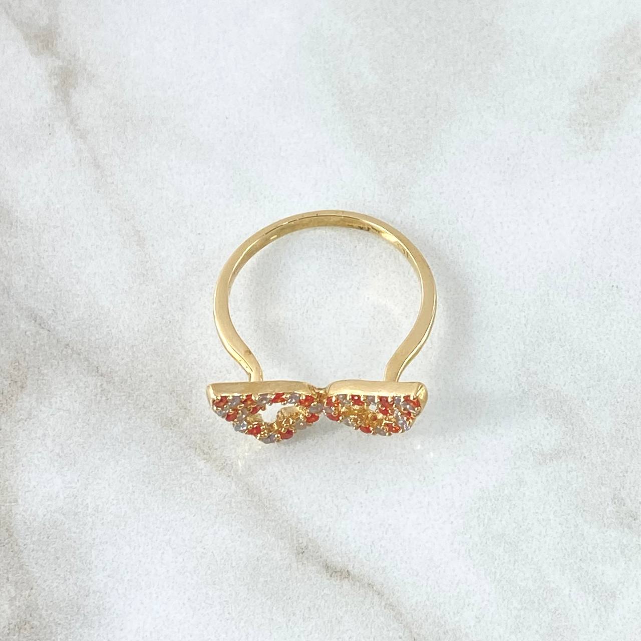 Anillos Alas 3.1gr / T7 1/2 Circones Blancos Naranjas Oro Amarillo*