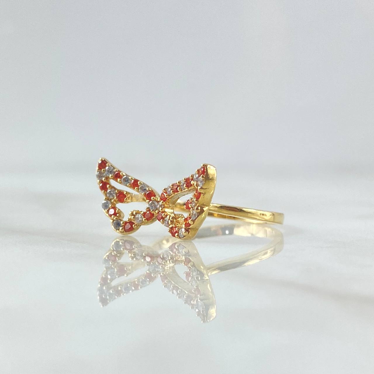 Anillos Alas 3.1gr / T7 1/2 Circones Blancos Naranjas Oro Amarillo*